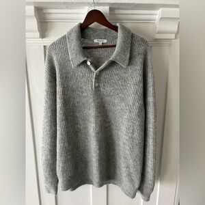 Madewell Men's Ribbed Gray Sweater